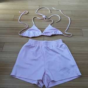 Pink SHEIN shorts and top set never worn